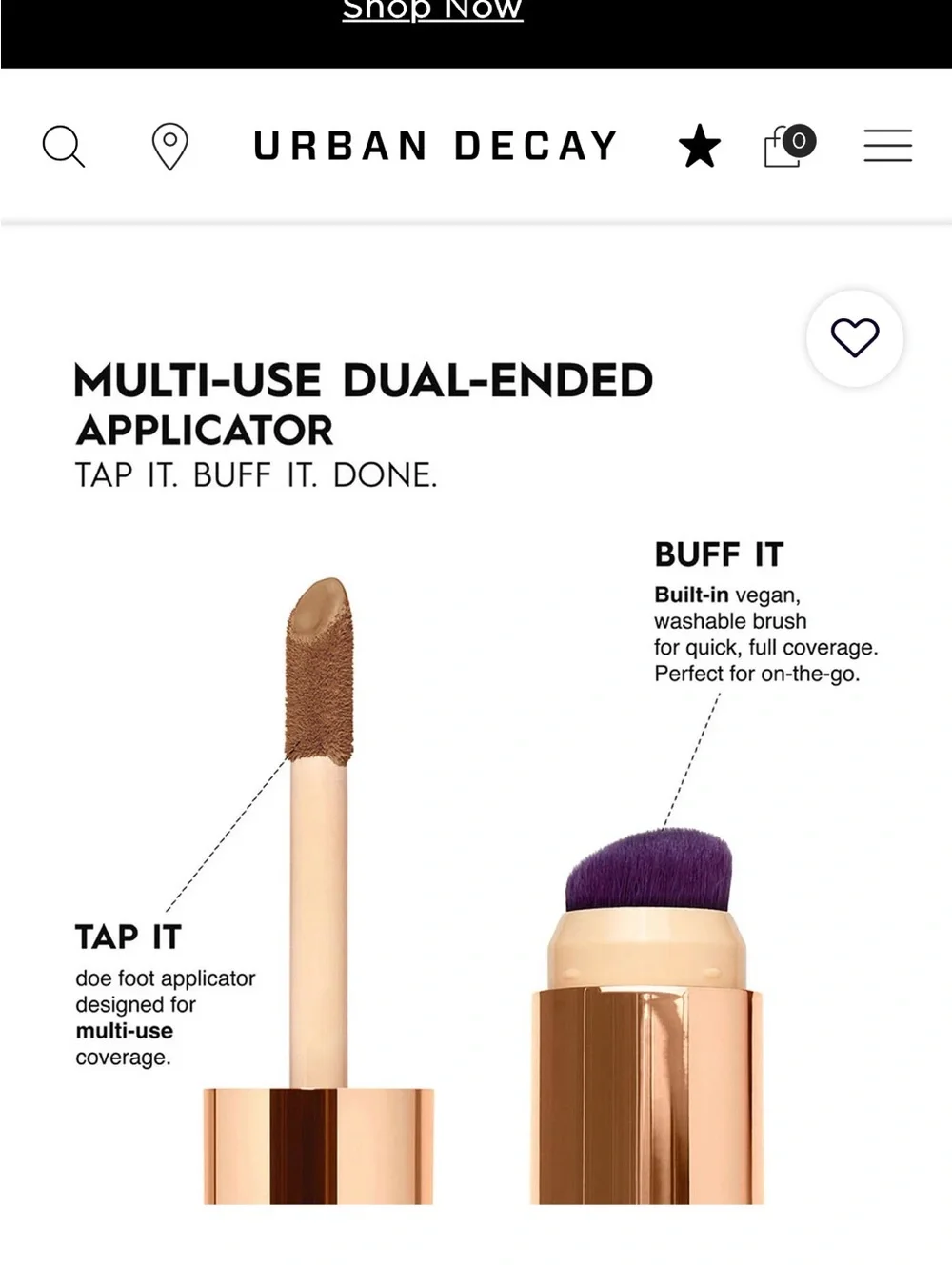 Urban Decay 70 WR DARK WARM RED 24 hour concealer quickie Brush beautiful